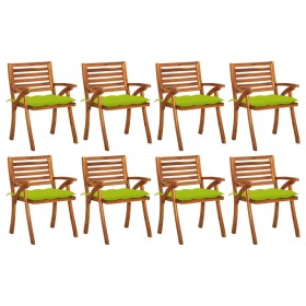 Garden chairs 8 units solid teak wood with cushions by , Garden chairs - Ref: Foro24-3075227, Price: 576,99 €, Discount: %