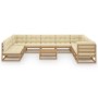 Set de muebles de jardín 11 pzs cojines madera pino marrón miel de , Conjuntos de jardín - Ref: Foro24-3076922, Precio: 1,00 ...