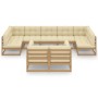 Set de muebles de jardín 9 pzs cojines madera pino marrón miel de , Conjuntos de jardín - Ref: Foro24-3077257, Precio: 1,00 €...