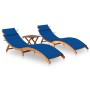 Sonnenliegen mit Tisch und Kissen 2 Stück massives Akazienholz von , Liegen - Ref: Foro24-3077386, Preis: 330,99 €, Rabatt: %