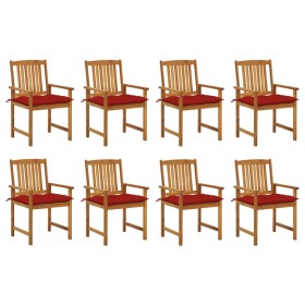 Garden chairs with cushions 8 pcs solid acacia wood by , Garden chairs - Ref: Foro24-3078199, Price: 533,99 €, Discount: %