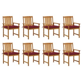 Garden chairs with cushions 8 pcs solid acacia wood by , Garden chairs - Ref: Foro24-3078202, Price: 564,56 €, Discount: %