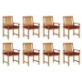 Garden chairs with cushions 8 pcs solid acacia wood by , Garden chairs - Ref: Foro24-3078202, Price: 564,56 €, Discount: %