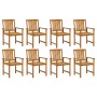 Garden chairs with cushions 8 pcs solid acacia wood by , Garden chairs - Ref: Foro24-3078202, Price: 564,56 €, Discount: %