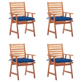 Garden dining chairs and cushions 4 pcs solid acacia wood by , Garden chairs - Ref: Foro24-3078345, Price: 253,99 €, Discount: %