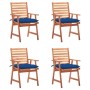 Garden dining chairs and cushions 4 pcs solid acacia wood by , Garden chairs - Ref: Foro24-3078345, Price: 252,47 €, Discount: %