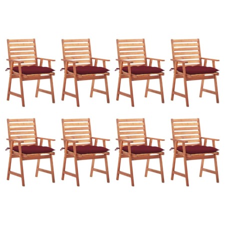 Garden dining chairs and cushions 8 pcs solid acacia wood by , Garden chairs - Ref: Foro24-3078398, Price: 546,01 €, Discount: %