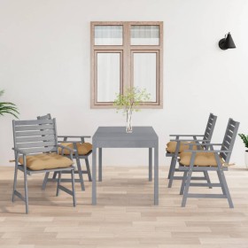 Dining garden chairs with cushions 4 pcs solid acacia wood by , Garden chairs - Ref: Foro24-3078422, Price: 309,38 €, Discoun...