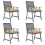 Dining garden chairs with cushions 4 pcs solid acacia wood by , Garden chairs - Ref: Foro24-3078422, Price: 350,85 €, Discoun...