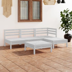 5-teiliges Gartenmöbel-Set aus massivem Kiefernholz weiß von , Gartensets - Ref: Foro24-3082633, Preis: 227,79 €, Rabatt: %