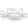 5-teiliges Gartenmöbel-Set aus massivem Kiefernholz weiß von , Gartensets - Ref: Foro24-3082633, Preis: 227,66 €, Rabatt: %