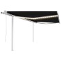 Automatic awning with LED lights and wind sensor anthracite 4x3 m by , Awnings - Ref: Foro24-3069954, Price: 696,61 €, Discou...