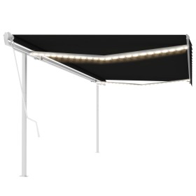 Toldo automático con LED y sensor de viento antracita 5x3 m de , Toldos - Ref: Foro24-3069994, Precio: 760,10 €, Descuento: %