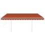 Toldo retráctil manual con LED naranja y marrón 4x3,5 m de , Toldos - Ref: Foro24-3070025, Precio: 484,98 €, Descuento: %