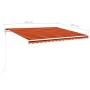 Toldo retráctil manual con LED naranja y marrón 4x3,5 m de , Toldos - Ref: Foro24-3070025, Precio: 484,98 €, Descuento: %