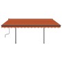 Toldo retráctil automático con postes naranja y marrón 4x3,5 m de , Toldos - Ref: Foro24-3070230, Precio: 654,50 €, Descuento: %