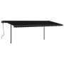 Manual retractable awning with anthracite gray posts 6x3.5 m by , Awnings - Ref: Foro24-3070279, Price: 718,97 €, Discount: %