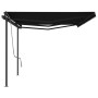 Manual retractable awning with anthracite gray posts 6x3.5 m by , Awnings - Ref: Foro24-3070279, Price: 718,97 €, Discount: %