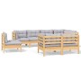 8-piece garden furniture set with solid pine wood cushions by , Garden sets - Ref: Foro24-3096513, Price: 683,99 €, Discount: %