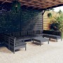 11-piece garden furniture set with gray cushions, made of solid pine wood. by , Garden sets - Ref: Foro24-3097195, Price: 970...