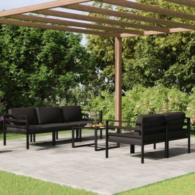 Garden furniture set 6 pieces and cushions anthracite gray aluminum by , Garden sets - Ref: Foro24-3107804, Price: 770,14 €, ...