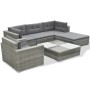 6-teiliges Gartenmöbel-Set und graue synthetische Rattankissen von vidaXL, Gartensets - Ref: Foro24-42744, Preis: 421,99 €, R...