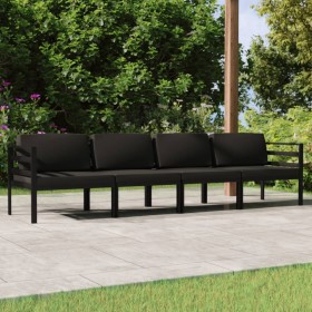 Set muebles de jardín 4 pzas y cojines aluminio gris antracita de , Conjuntos de jardín - Ref: Foro24-3107777, Precio: 560,10...