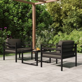 Garden furniture set 3 pieces and cushions anthracite gray aluminum by , Garden sets - Ref: Foro24-3107780, Price: 519,50 €, ...