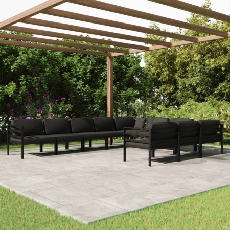 Garden furniture set 10 pieces and cushions anthracite gray aluminum by , Garden sets - Ref: Foro24-3107825, Price: 1,00 €, D...