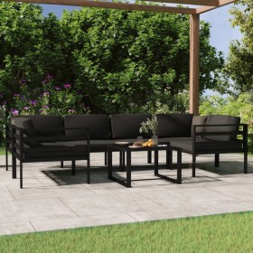 Garden furniture set 7 pieces and cushions anthracite gray aluminum by , Garden sets - Ref: Foro24-3107810, Price: 907,65 €, ...