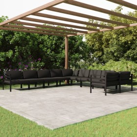 Garden furniture set 10 pieces and cushions anthracite gray aluminum by , Garden sets - Ref: Foro24-3107827, Price: 1,00 €, D...