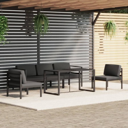 Garden furniture set 6 pieces and cushions anthracite gray aluminum by , Garden sets - Ref: Foro24-3115919, Price: 925,20 €, ...