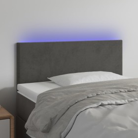 Dunkelgraues Samtkopfteil mit LED 100x5x78/88 cm von , Kopf- und Fußteile - Ref: Foro24-3121375, Preis: 50,76 €, Rabatt: %