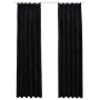 Black velvet blackout curtains with hooks, 2 pieces, 140x175 cm by vidaXL, Curtains and curtains - Ref: Foro24-134492, Price:...