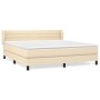 Cama box spring con colchón tela color crema 180x200 cm de , Camas y somieres - Ref: Foro24-3126346, Precio: 556,37 €, Descue...