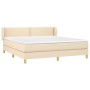 Cama box spring con colchón tela color crema 180x200 cm de , Camas y somieres - Ref: Foro24-3126746, Precio: 549,63 €, Descue...