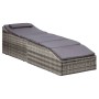 Tumbona con cojín ratán sintético gris de vidaXL, Tumbonas - Ref: Foro24-46540, Precio: 239,66 €, Descuento: %