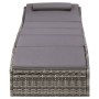 Tumbona con cojín ratán sintético gris de vidaXL, Tumbonas - Ref: Foro24-46540, Precio: 239,66 €, Descuento: %