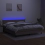 Box spring bed with mattress and LED lights taupe gray fabric 180x200 cm by , Beds and slatted bases - Ref: Foro24-3133097, P...