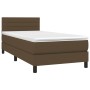 Cama box spring colchón y luces LED tela marrón oscuro 80x200cm de , Camas y somieres - Ref: Foro24-3133192, Precio: 284,53 €...