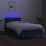 Cama box spring colchón y luces LED tela azul 100x200 cm de , Camas y somieres - Ref: Foro24-3133379, Precio: 350,68 €, Descu...