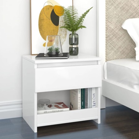 Bedside tables 2 units plywood glossy white 40x30x30 cm by vidaXL, Nightstands - Ref: Foro24-803456, Price: 52,37 €, Discount: %