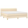 Boxspringbett mit Matratze und LED-Cremestoff 180x200 cm von , Betten und Lattenroste - Ref: Foro24-3133978, Preis: 565,55 €,...