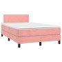 Box spring bed with mattress and LED pink velvet 120x200 cm by , Beds and slatted bases - Ref: Foro24-3134278, Price: 408,73 ...