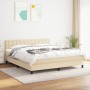 Box spring bed with cream fabric mattress 160x200 cm by , Beds and slatted bases - Ref: Foro24-3140390, Price: 517,40 €, Disc...