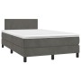 Box spring bed with dark gray velvet mattress 120x200 cm by , Beds and slatted bases - Ref: Foro24-3141174, Price: 391,24 €, ...