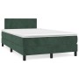 Cama box spring con colchón terciopelo verde oscuro 120x200 cm de , Camas y somieres - Ref: Foro24-3141176, Precio: 387,28 €,...