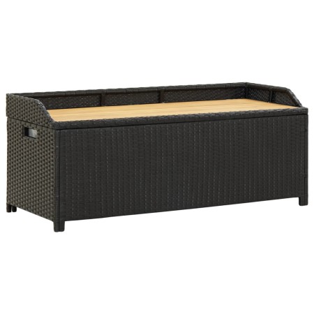 Synthetic black rattan garden storage bench 120 cm by vidaXL, garden benches - Ref: Foro24-46480, Price: 282,28 €, Discount: %