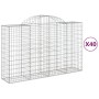 Wire mesh baskets 40 units, arched shape, iron, 200x50x120/140 cm by , Pots and planters - Ref: Foro24-3146359, Price: 3,00 €...