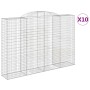 Gabion baskets 10 units, arched shape, iron, 300x50x200/220cm by , Pots and planters - Ref: Foro24-3146799, Price: 2,00 €, Di...